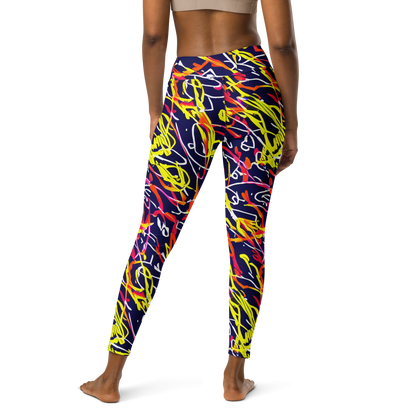 Yoga Leggings - Neon Currents