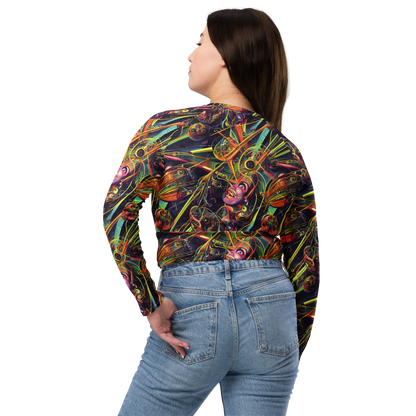 Long Sleeve Crop Top - Psychedelic Deep Space