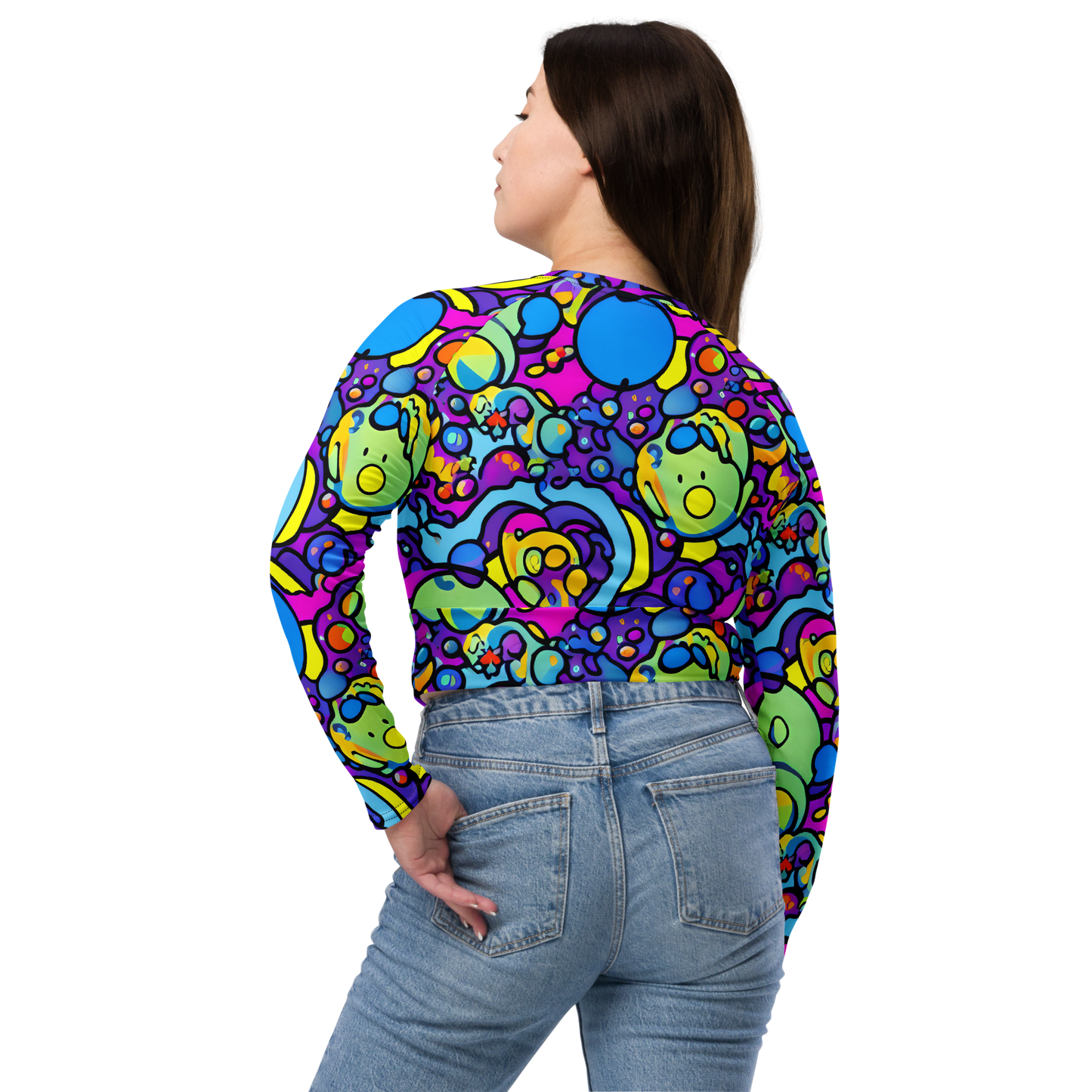 Long Sleeve Crop Top - Enchanted Orbs