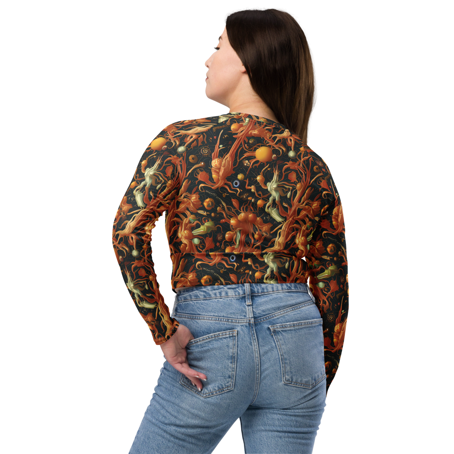 Long Sleeve Crop Top - Bosschaert's Nebula