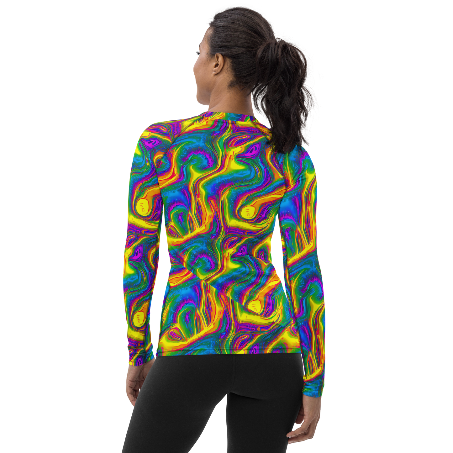 Women's Rash Guard - Electric Aurora