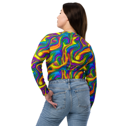 Long Sleeve Crop Top - Electric Aurora