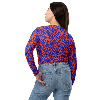 Long Sleeve Crop Top - Sapphire Swirl