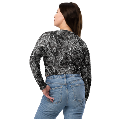 Long Sleeve Crop Top - Gothic Whirlwind