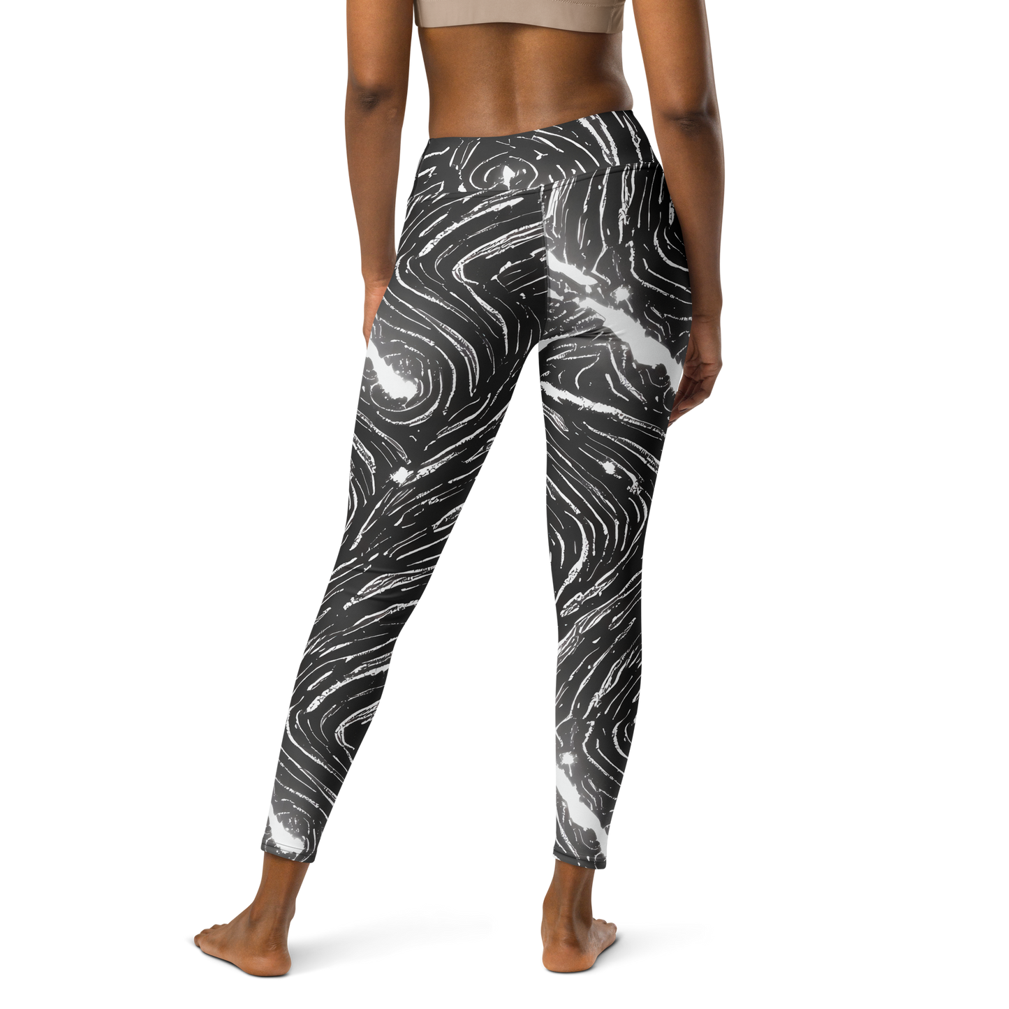 Yoga Leggings - Silver Swirl