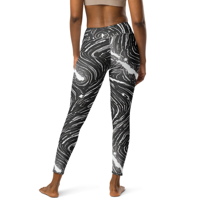 Yoga Leggings - Silver Swirl