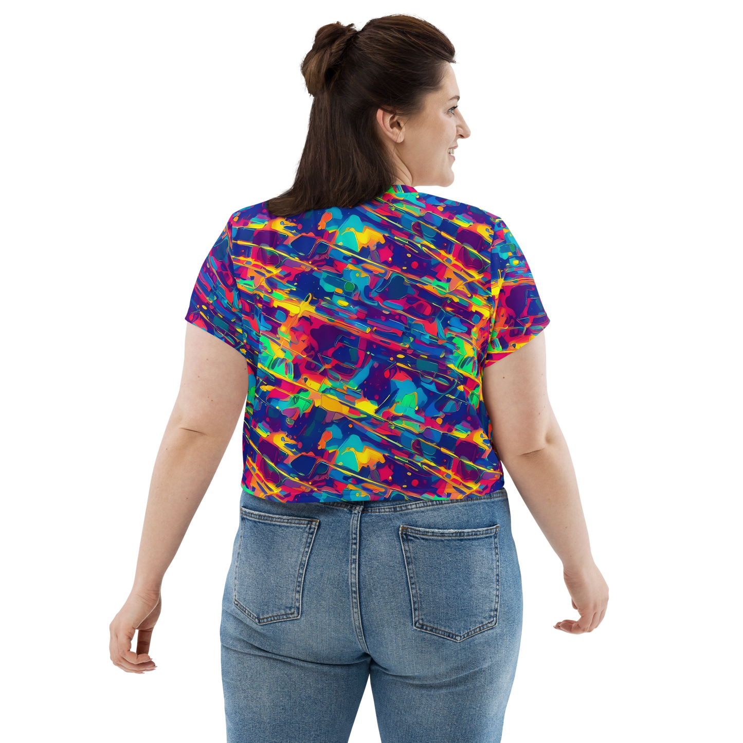 Women's Crop Tee - Spectrum Streaks