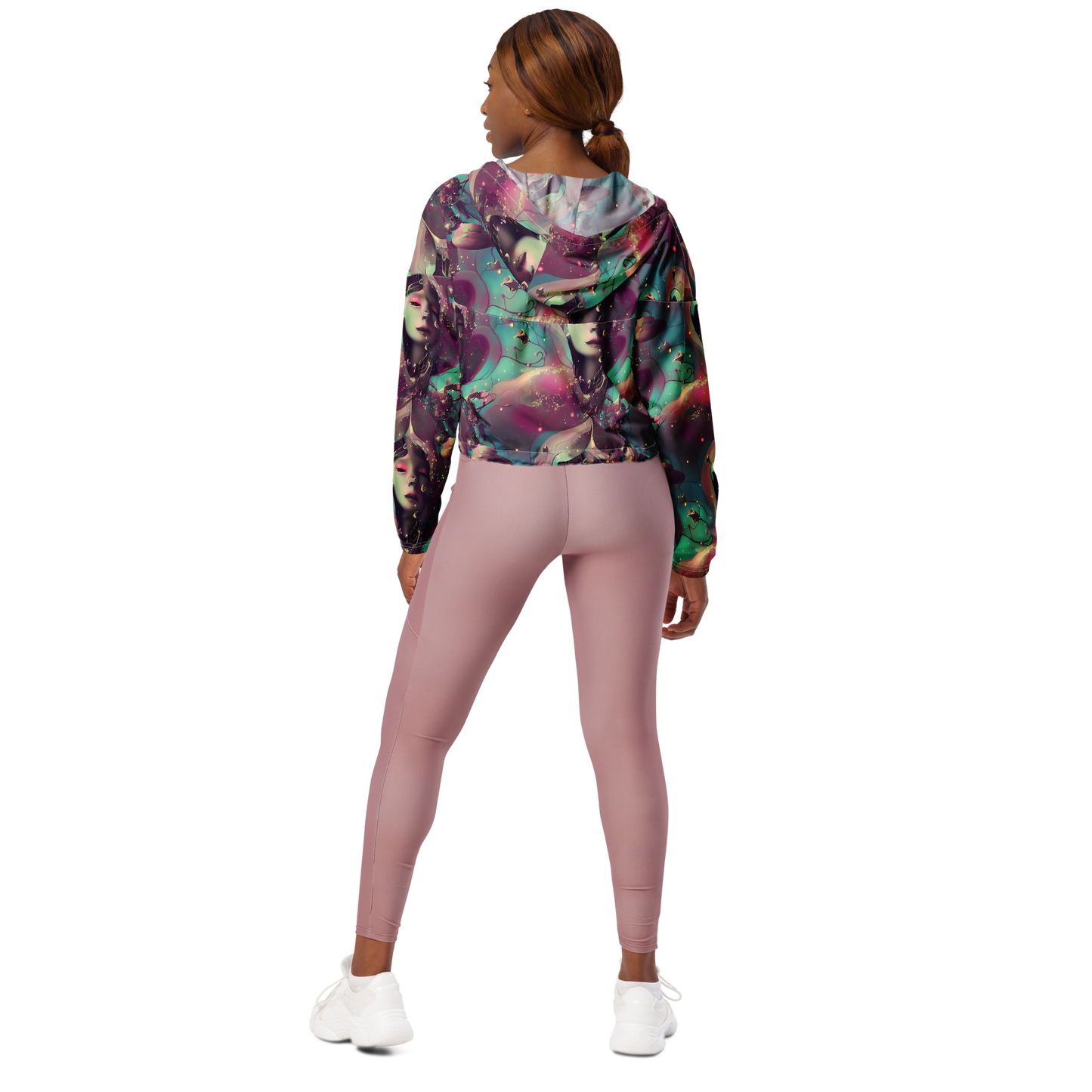 Women's Cropped Windbreaker - Nouveau Galaxy