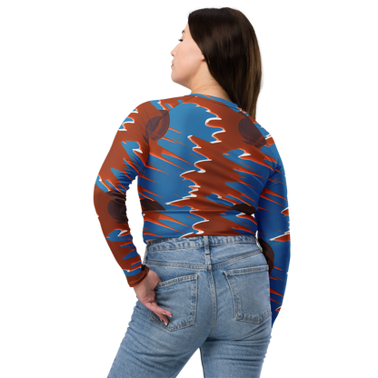 Long Sleeve Crop Top - Desert Vortex