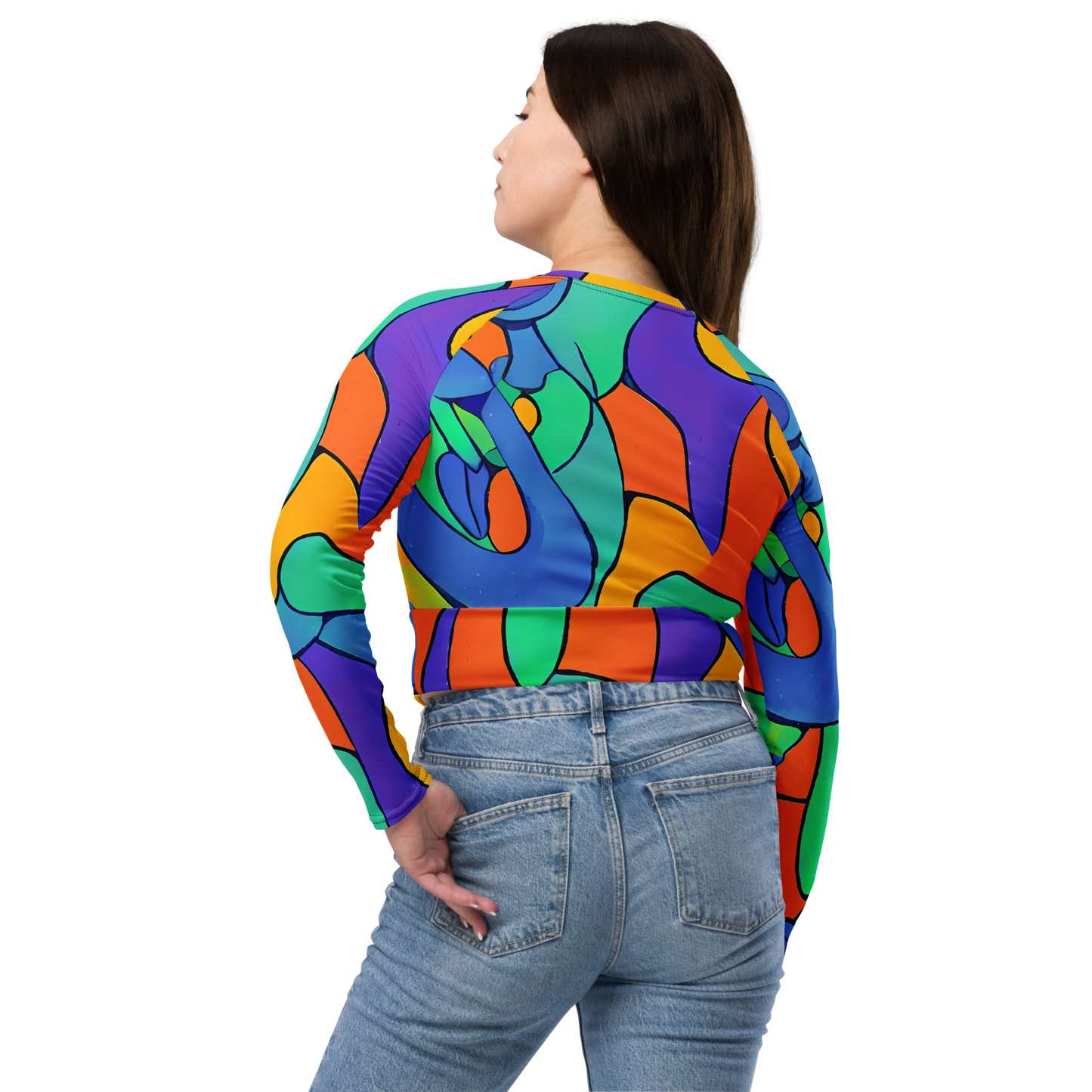 Long Sleeve Crop Top - Archipenko Dream