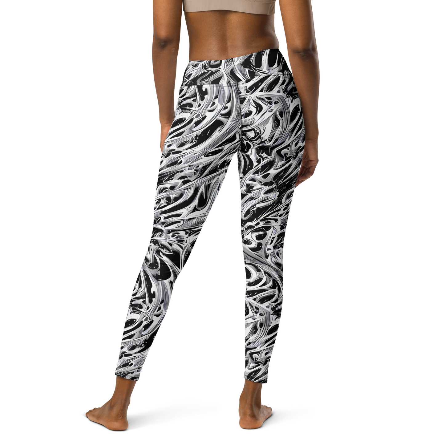 Yoga Leggings - Silver Shadows