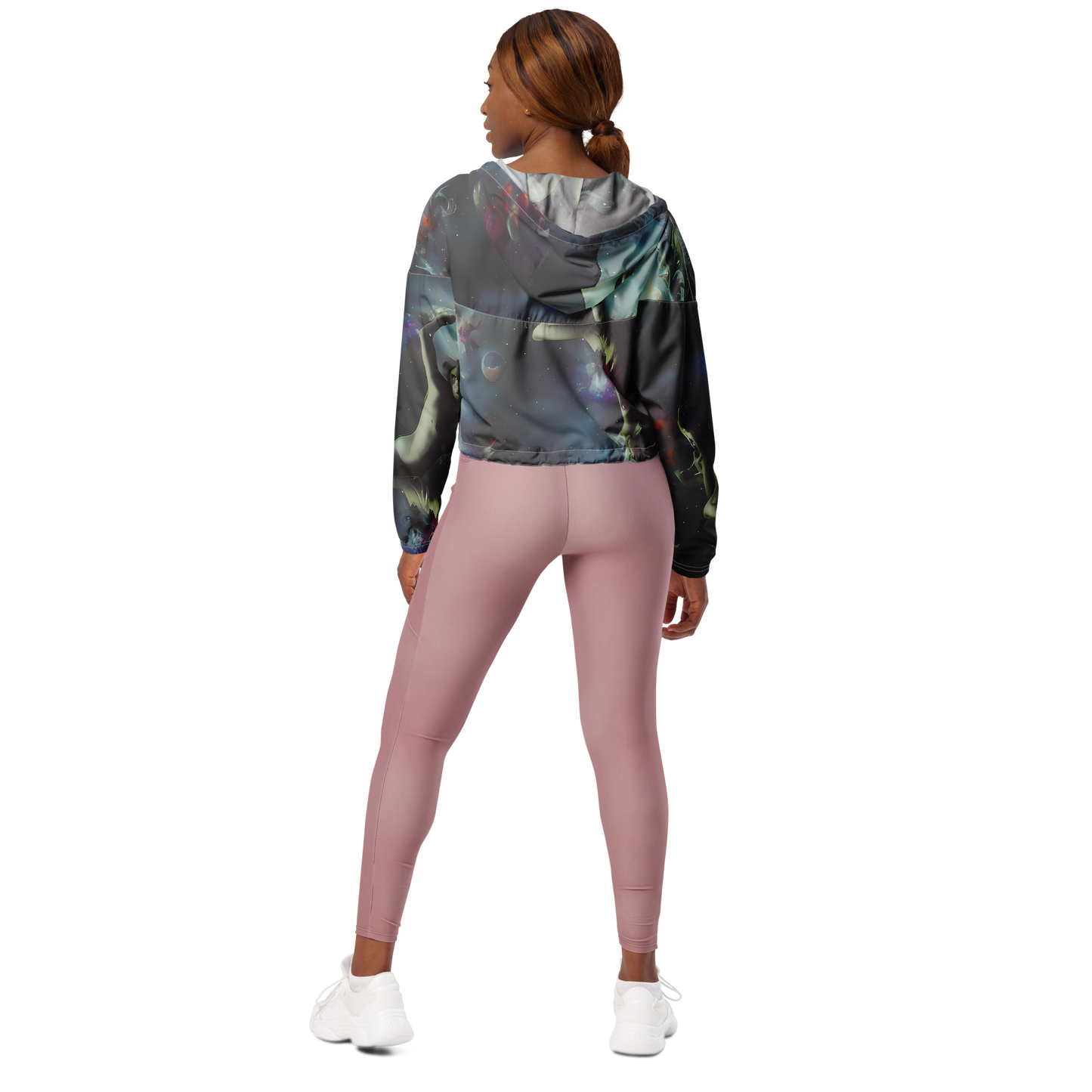 Women's Cropped Windbreaker - Cosmic Dancer