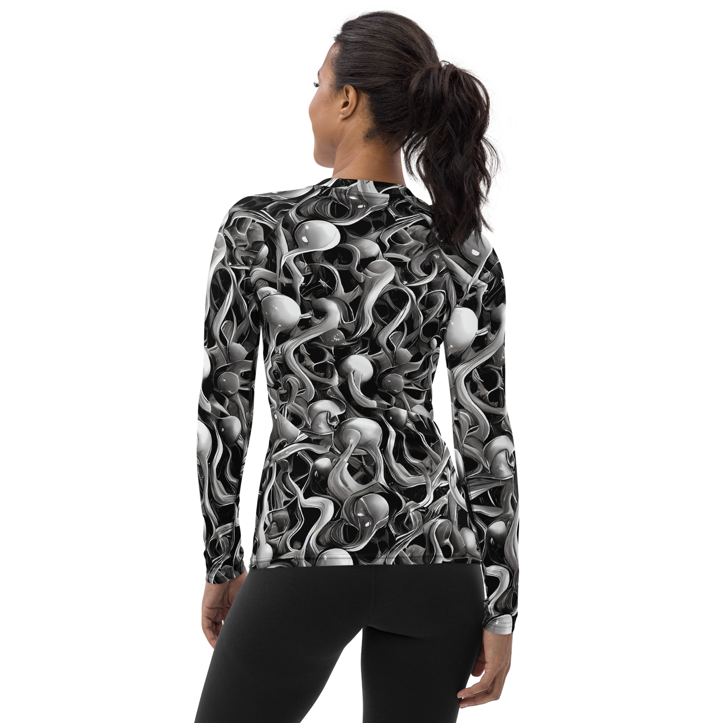 Women's Rash Guard - Fluid Monochrome