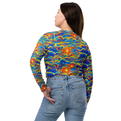 Long Sleeve Crop Top - Chroma Ripple