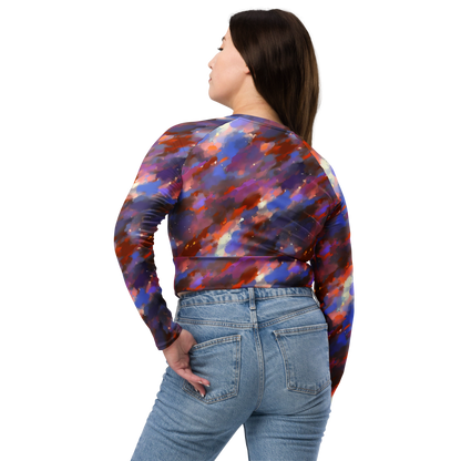 Long Sleeve Crop Top - Celestial Brushstroke