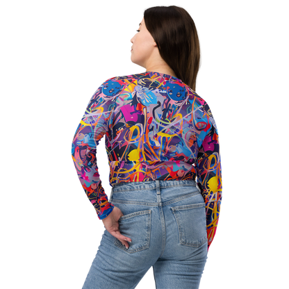 Long Sleeve Crop Top - Vibrant Fusion