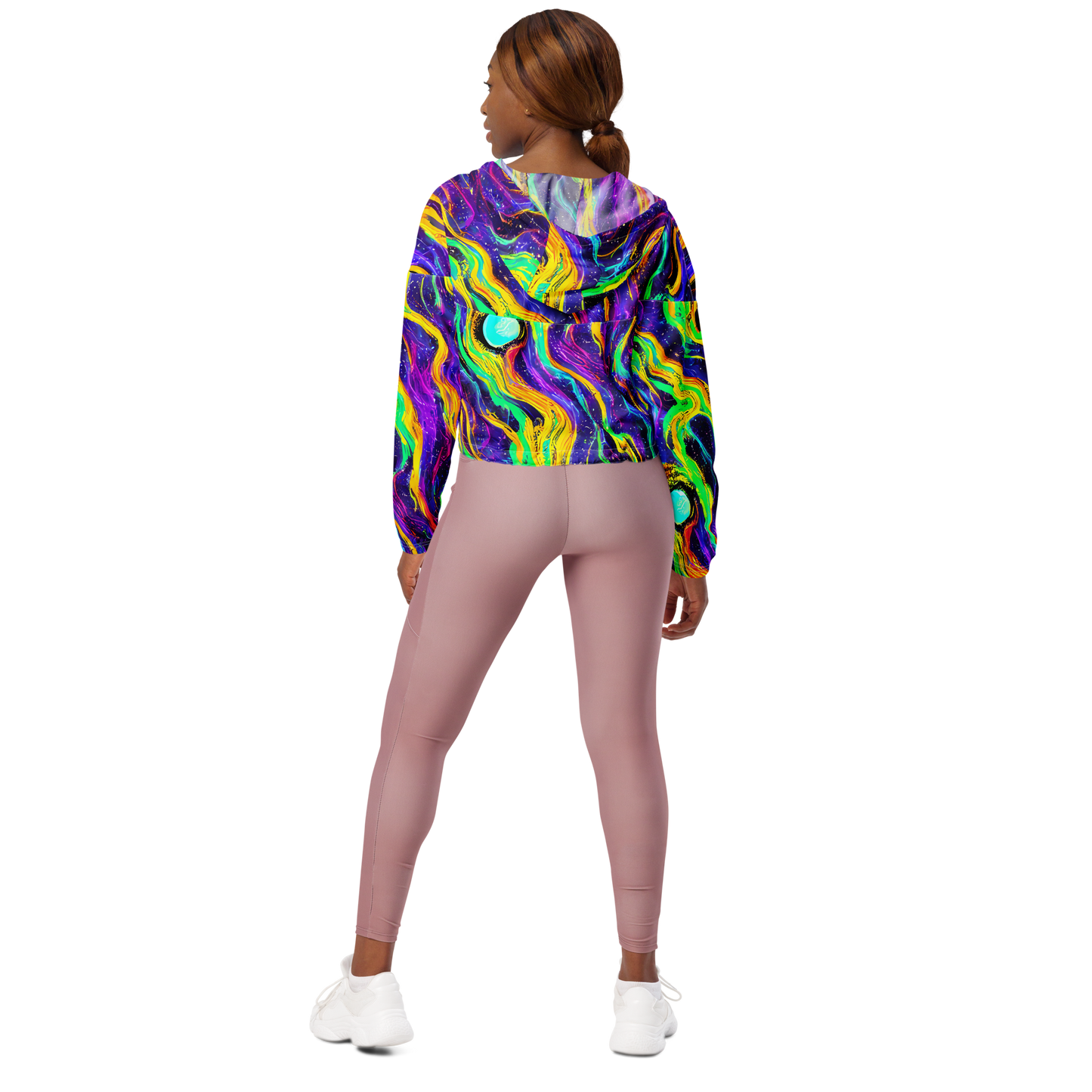 Women's Cropped Windbreaker - Jackson Swirl