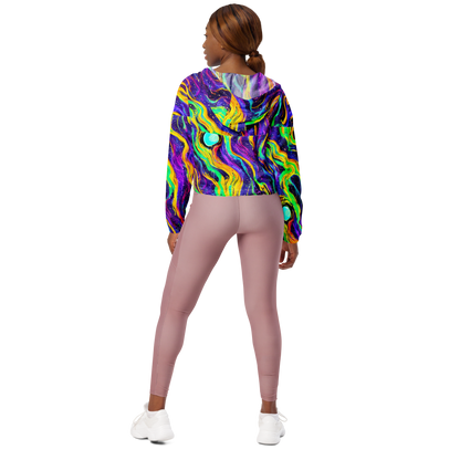 Women's Cropped Windbreaker - Jackson Swirl