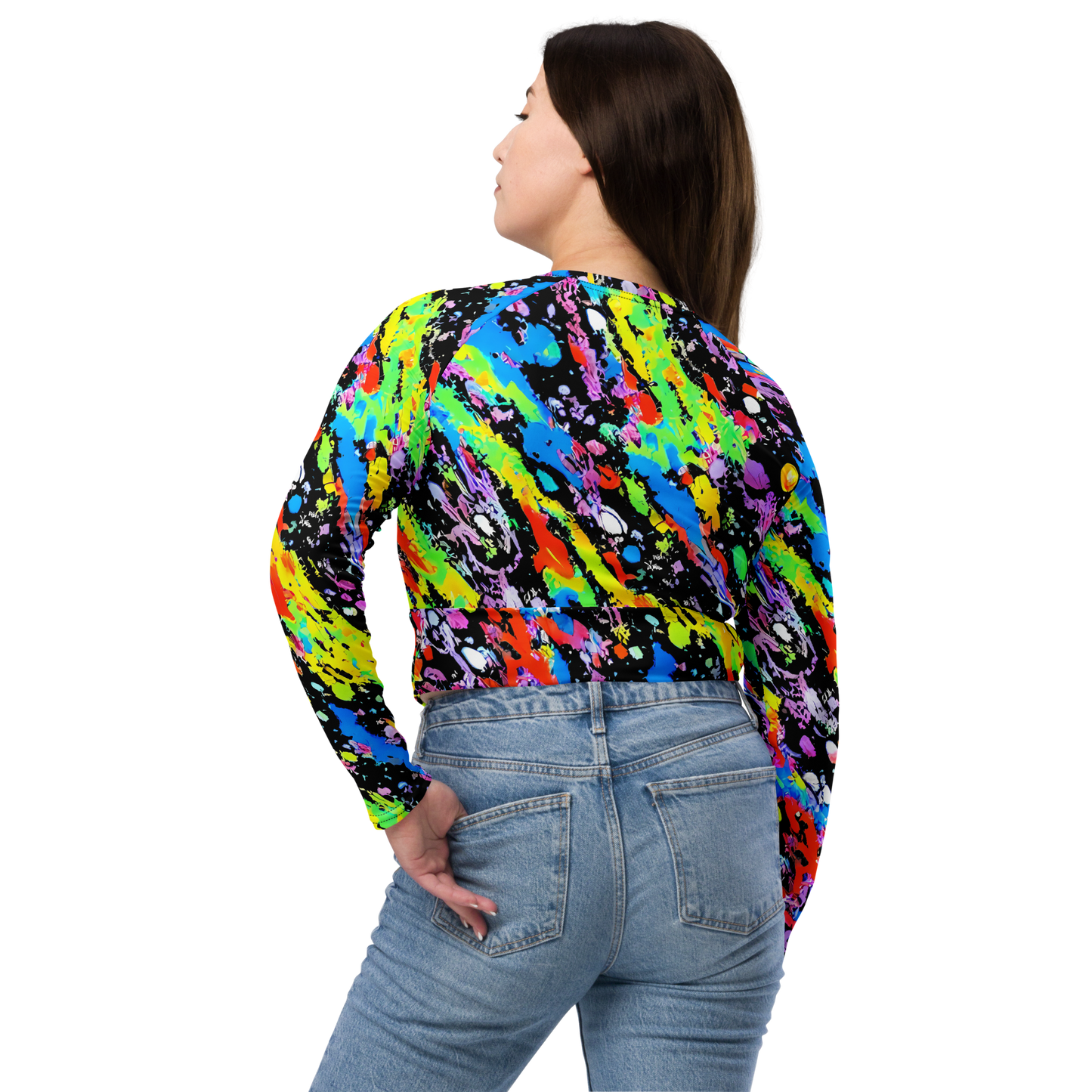 Long Sleeve Crop Top - Pollock Pulse