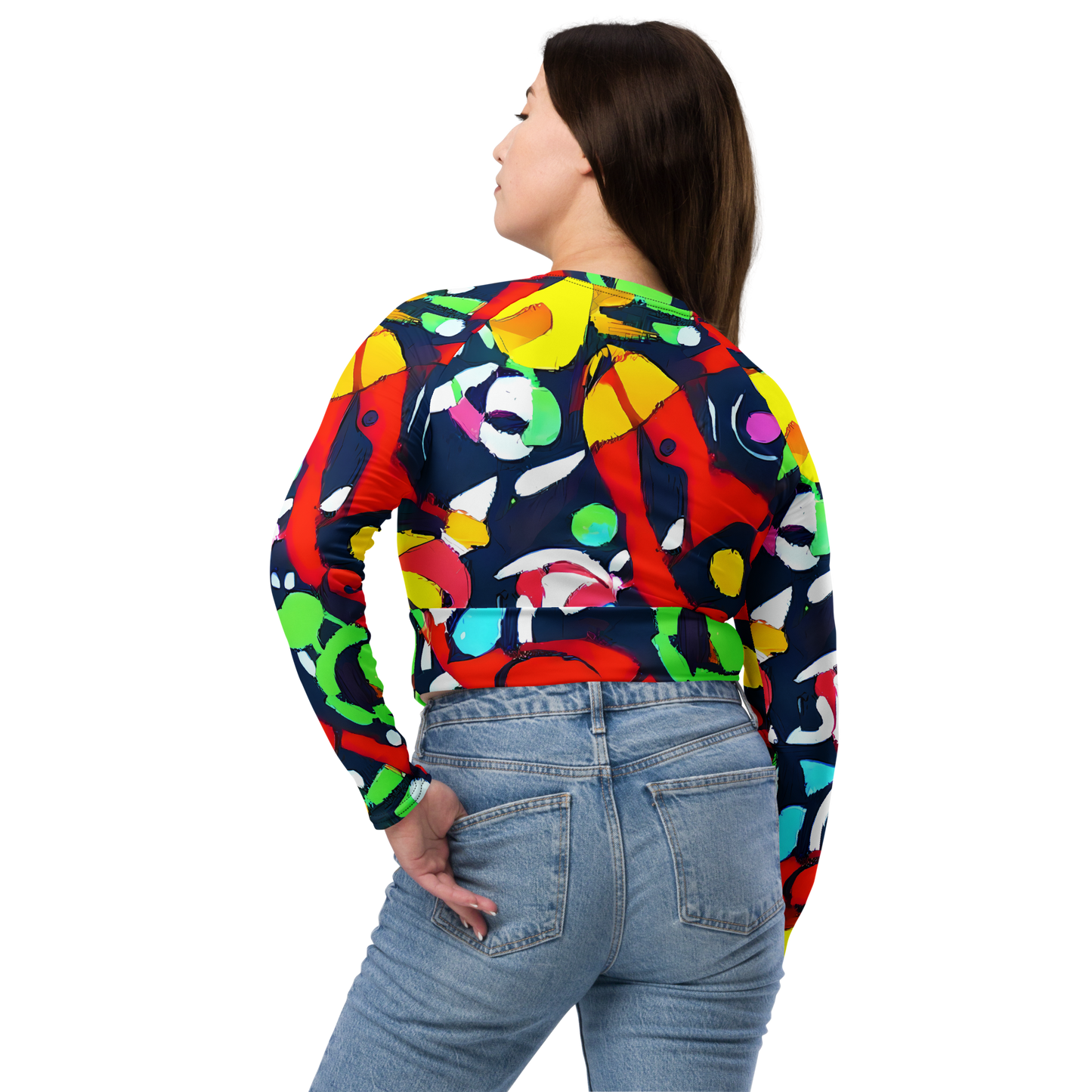 Long Sleeve Crop Top - Chagall's Dream