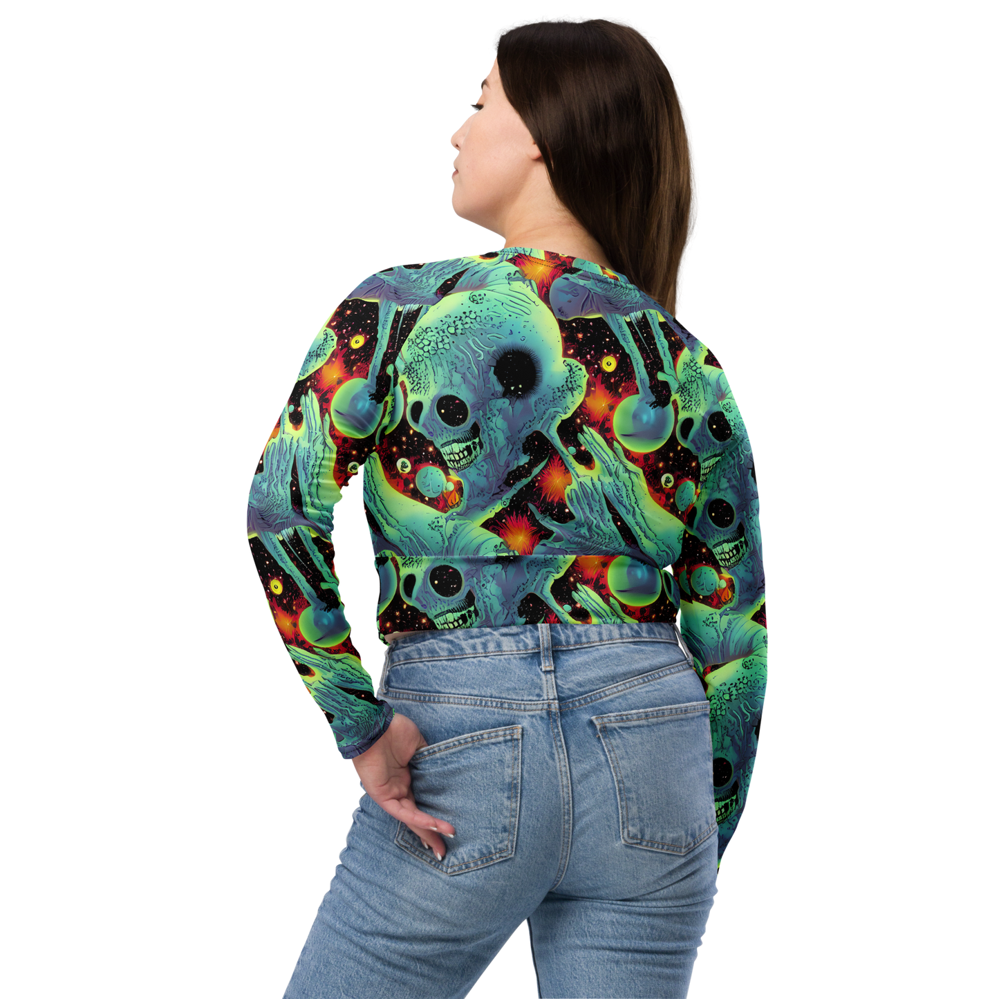 Long Sleeve Crop Top - Galactic Grotesque