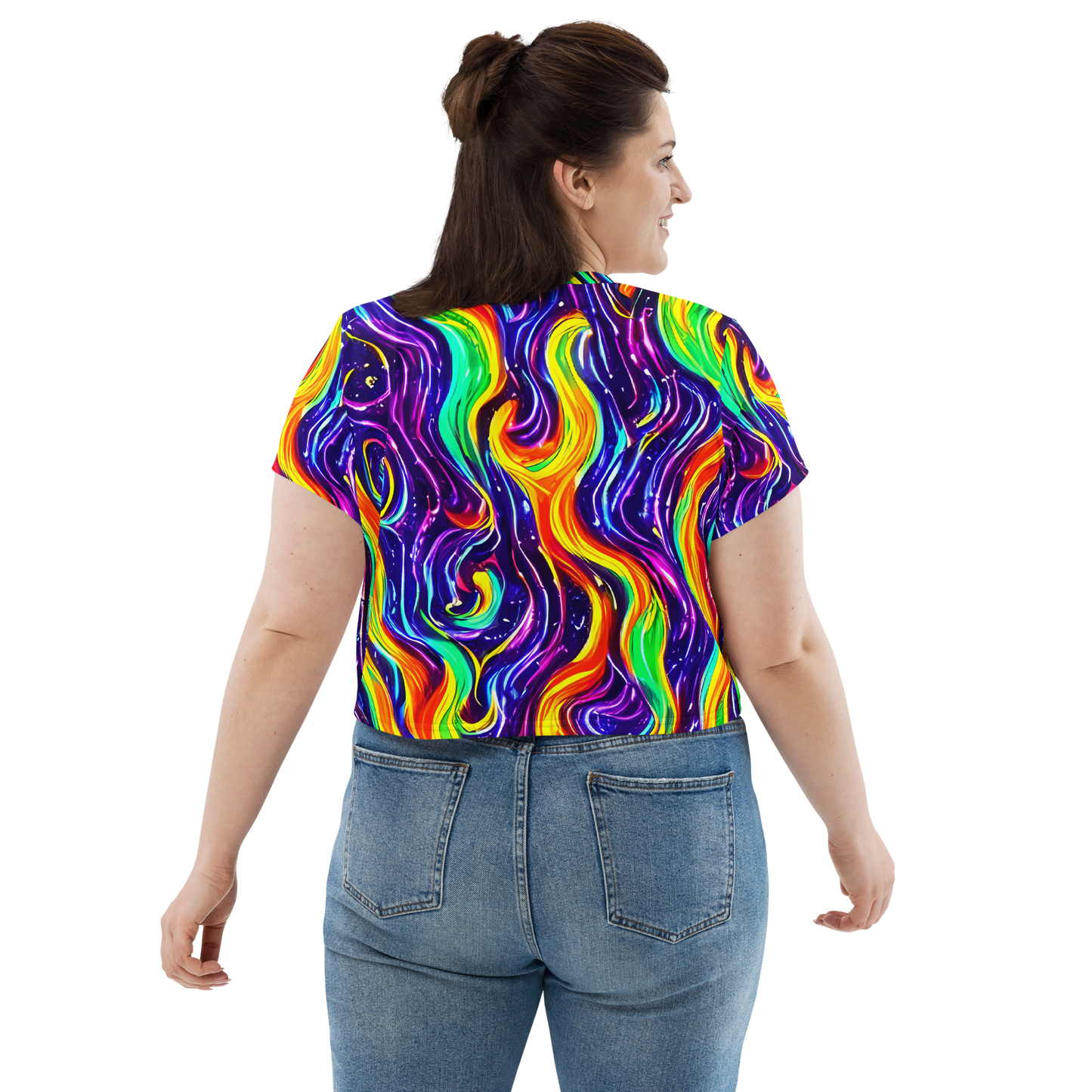 Women's Crop Tee - Galactic Flames