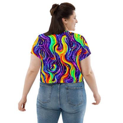 Women's Crop Tee - Galactic Flames