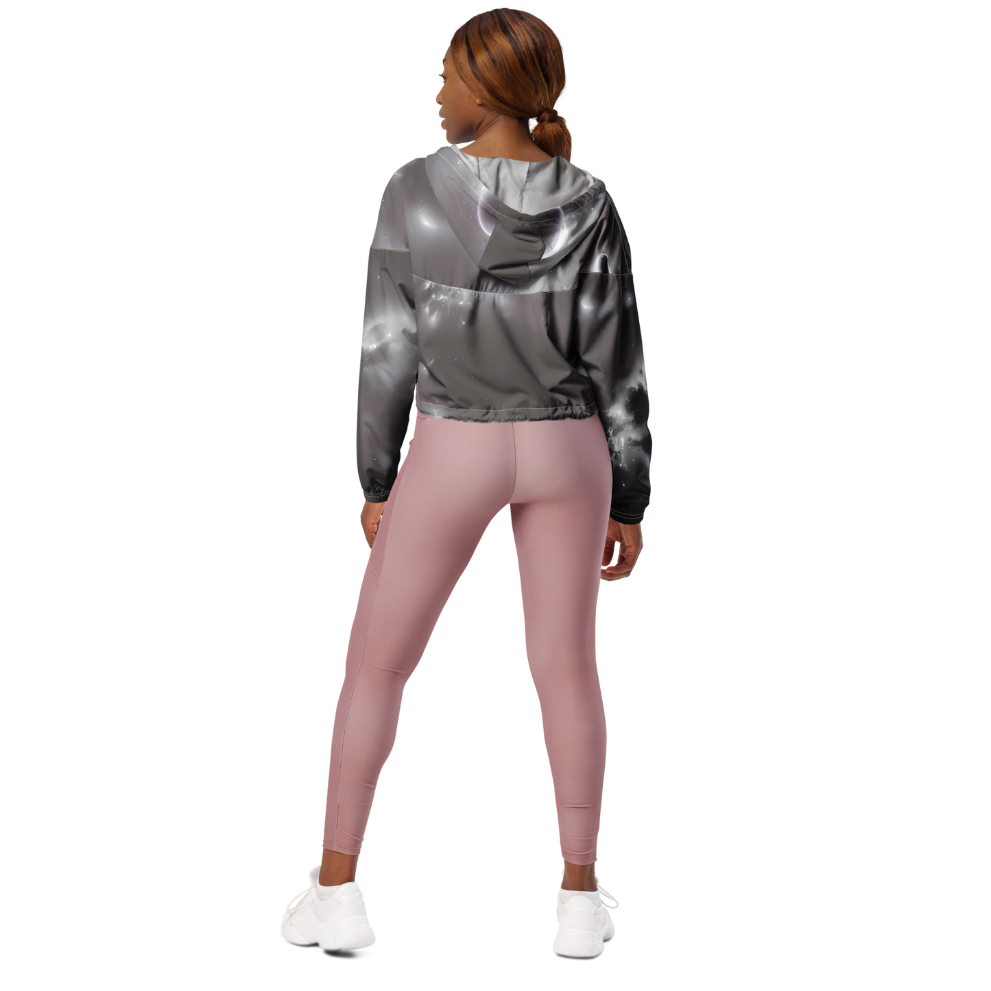 Women's Cropped Windbreaker - Silver Nebula