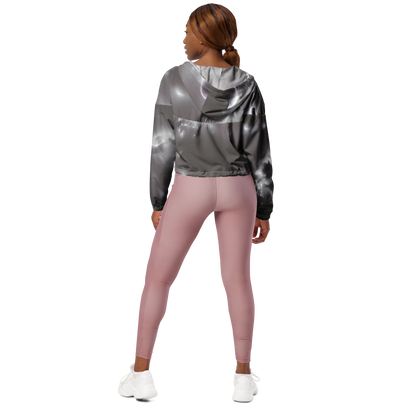 Women's Cropped Windbreaker - Silver Nebula