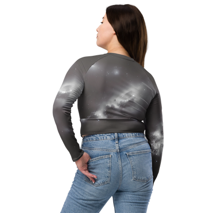 Long Sleeve Crop Top - Silver Nebula