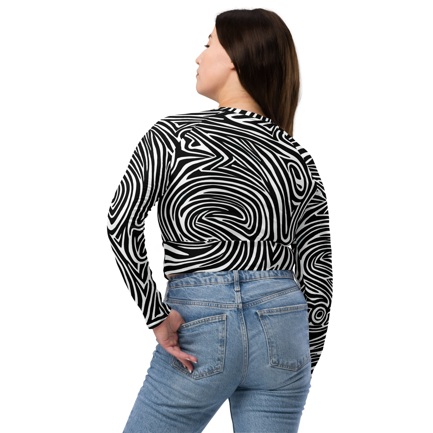 Long Sleeve Crop Top - Vortex Veins