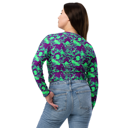 Long Sleeve Crop Top - Alien Ripples