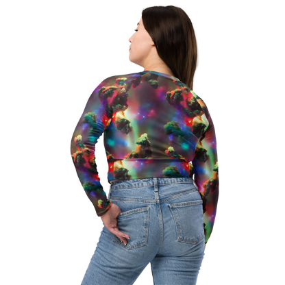 Long Sleeve Crop Top - Nebula Dreams