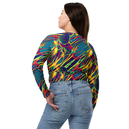 Long Sleeve Crop Top - Cosmic Inferno