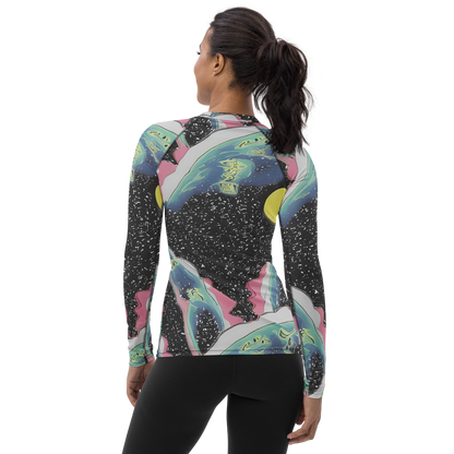 Women's Rash Guard - Lunar Waves