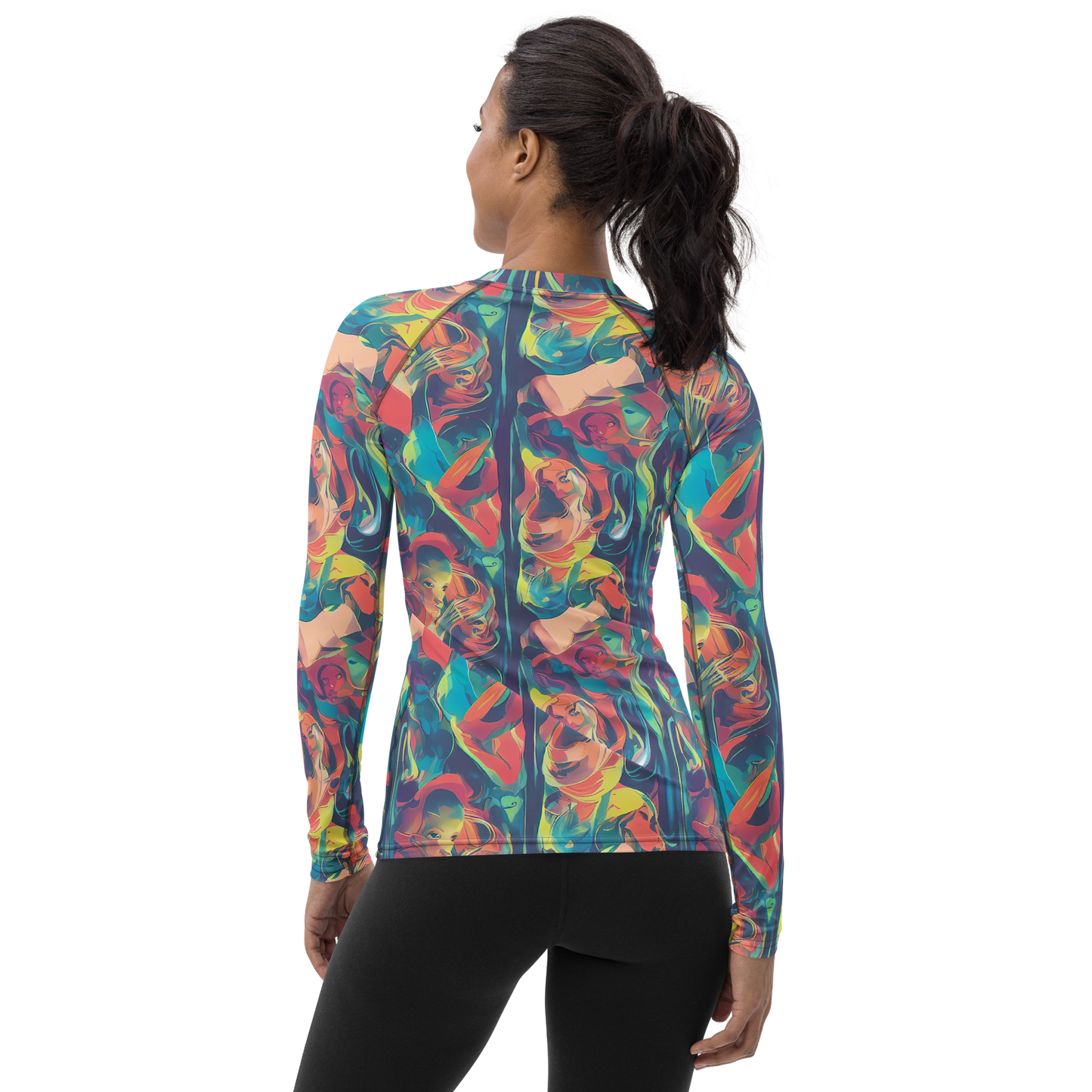 Women's Rash Guard - Neon Aurora