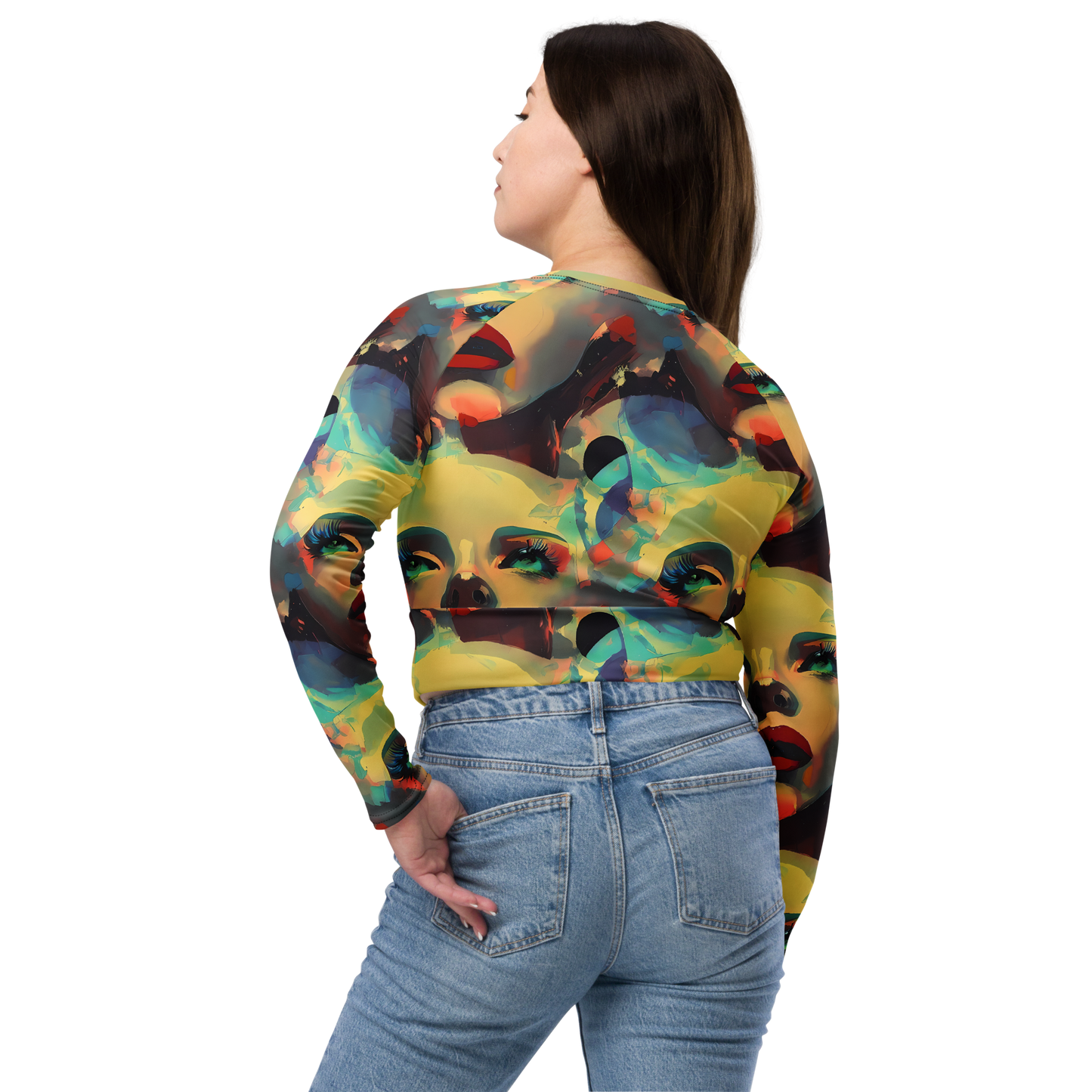Long Sleeve Crop Top - Astral Reflections