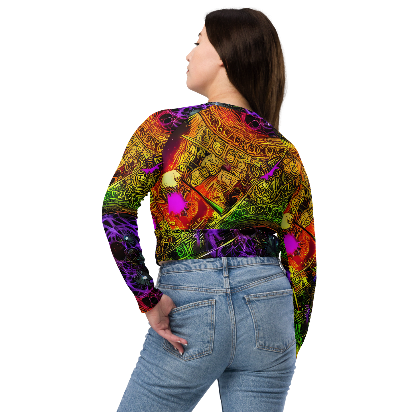 Long Sleeve Crop Top - Neon Glyphworks