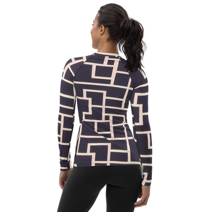 Women's Rash Guard - Gilded Gridlock