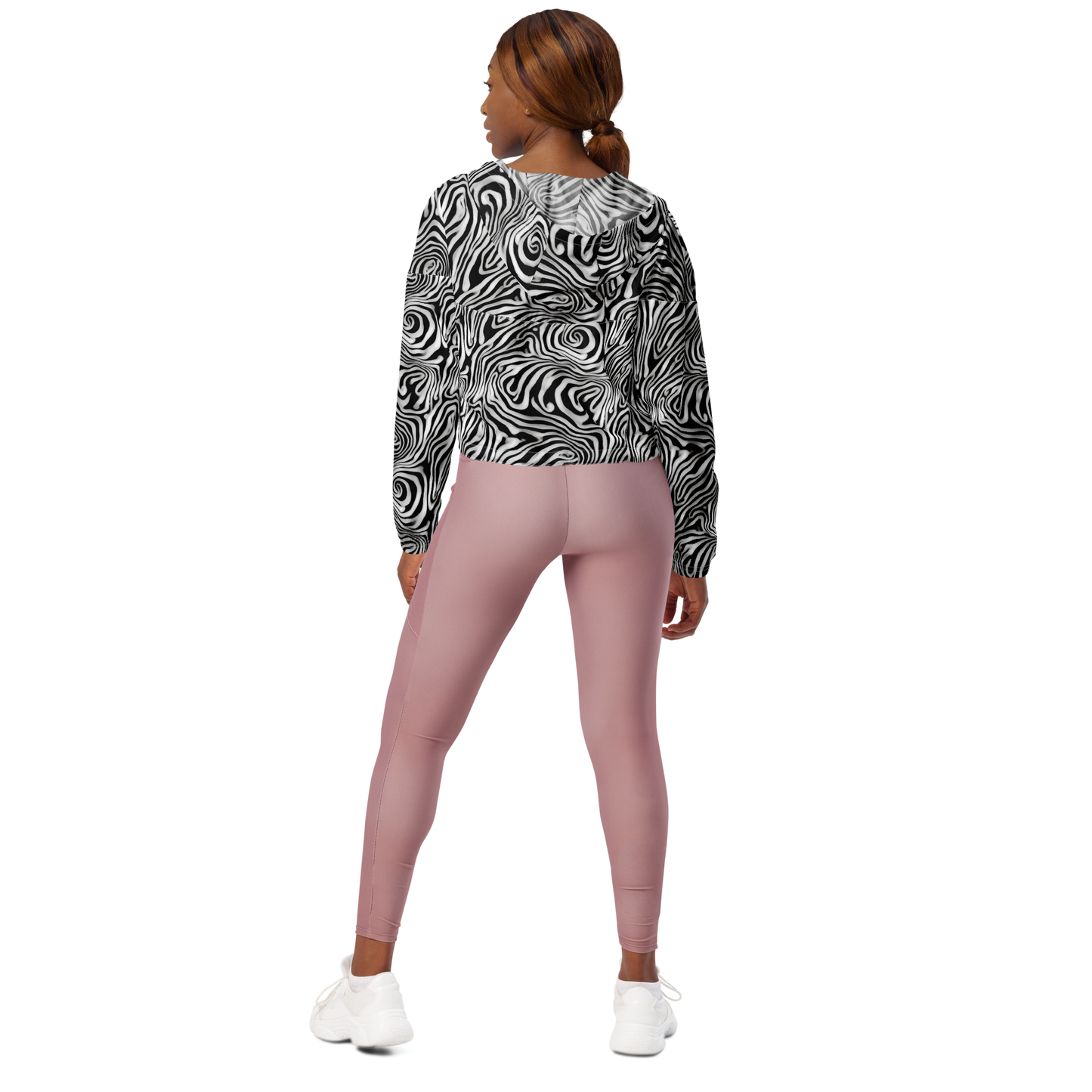 Women's Cropped Windbreaker - Warped Cosmos