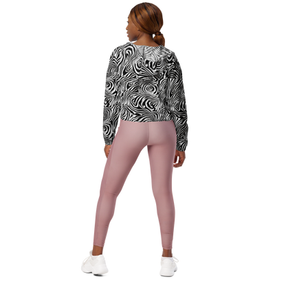 Women's Cropped Windbreaker - Warped Cosmos