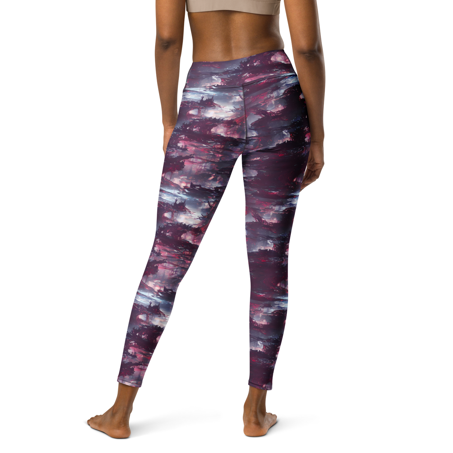 Yoga Leggings - Twilight Fortresses