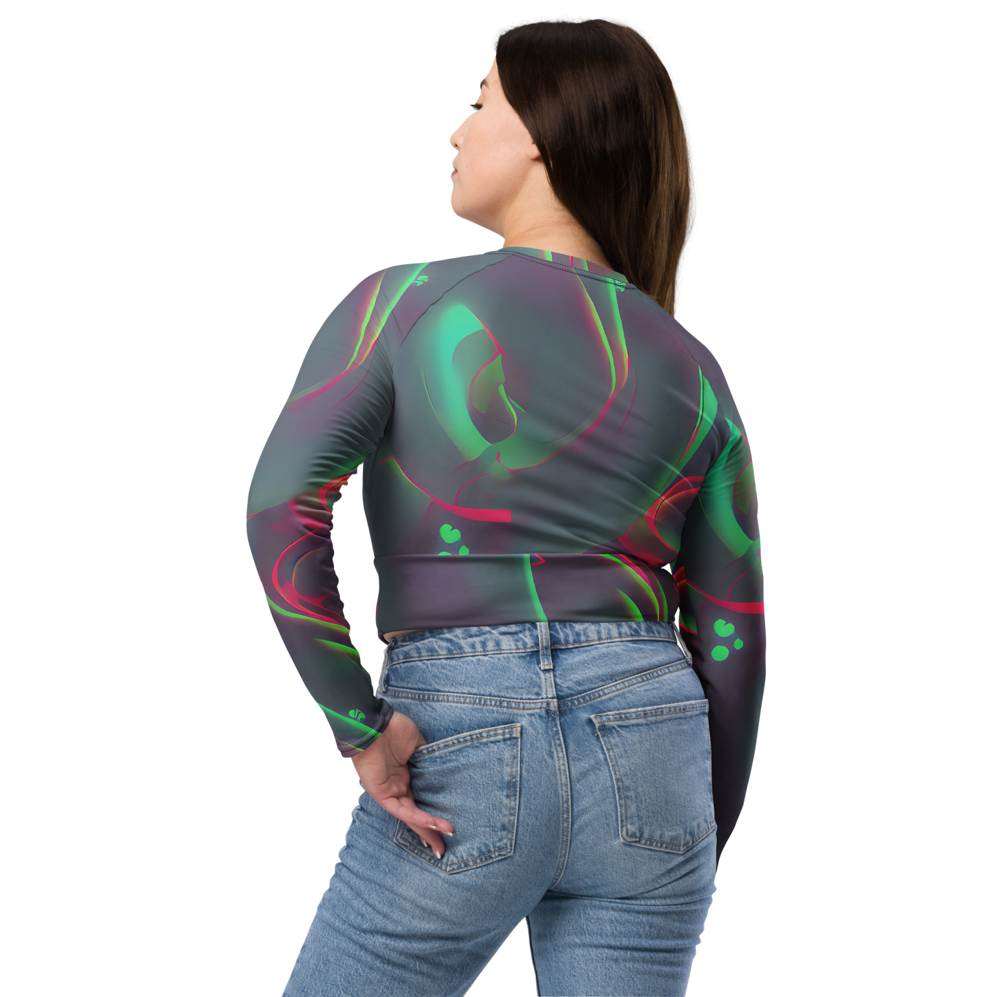 Long Sleeve Crop Top - Neon Whisper