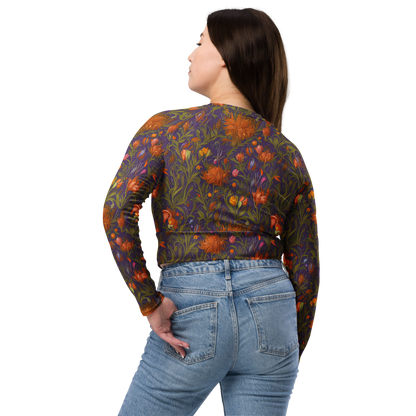 Long Sleeve Crop Top - Botanical Nebula