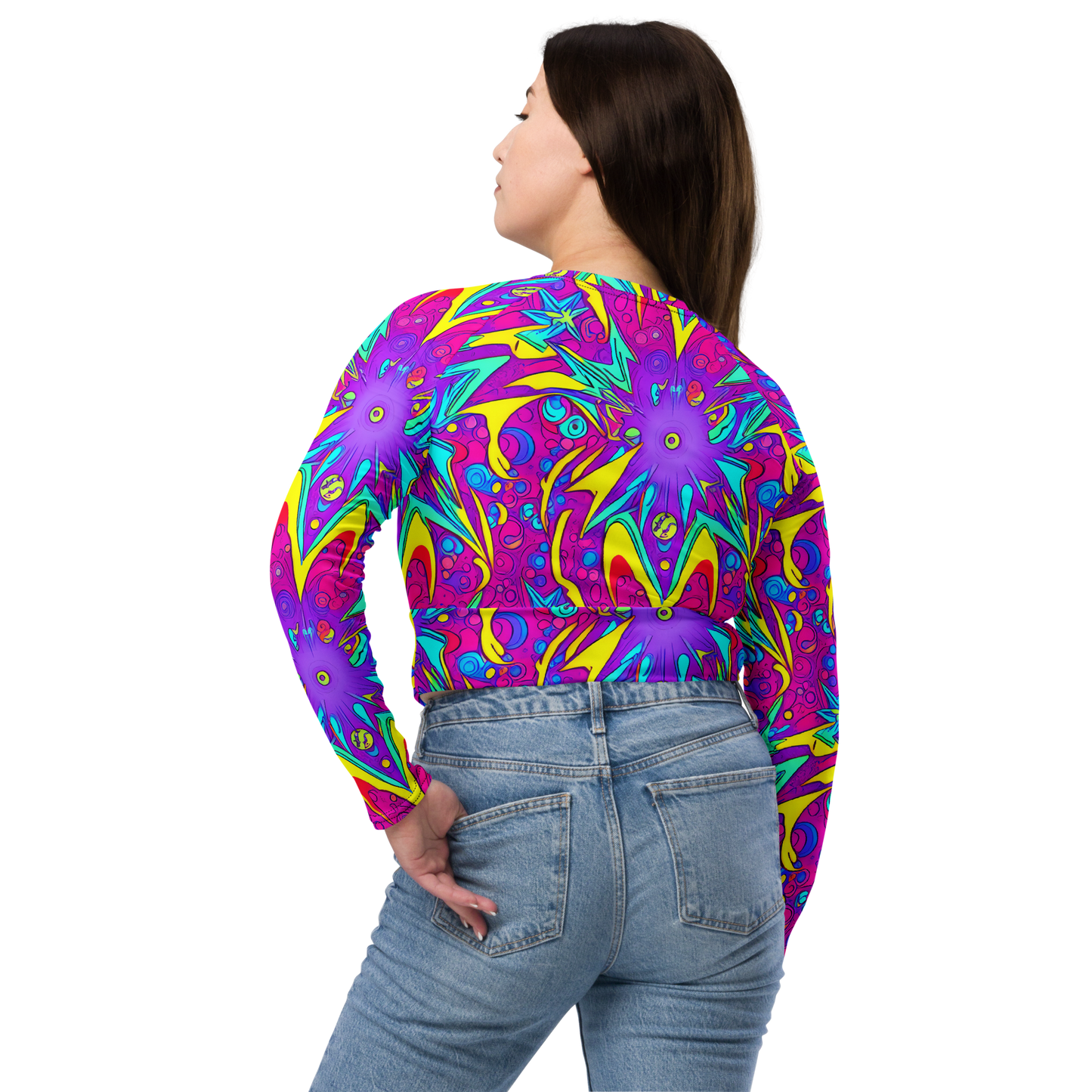 Long Sleeve Crop Top - Nebula Radiance