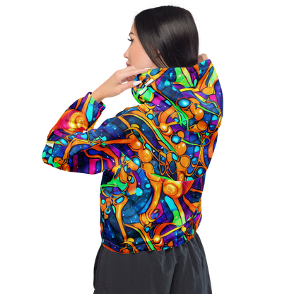 Women's Cropped Windbreaker - Iridescent Nebula