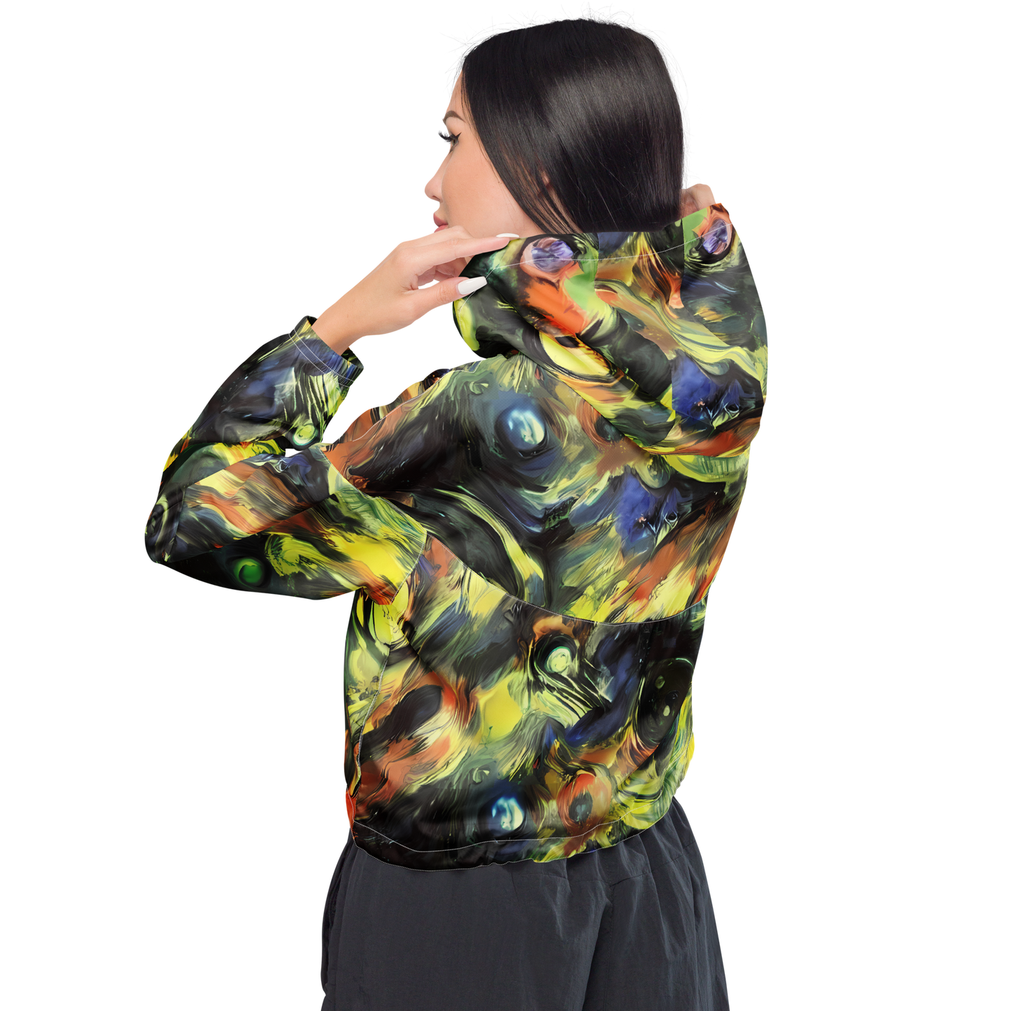 Women's Cropped Windbreaker - Seve Swirl