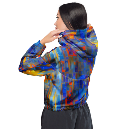 Women's Cropped Windbreaker - Neoplastique Flow