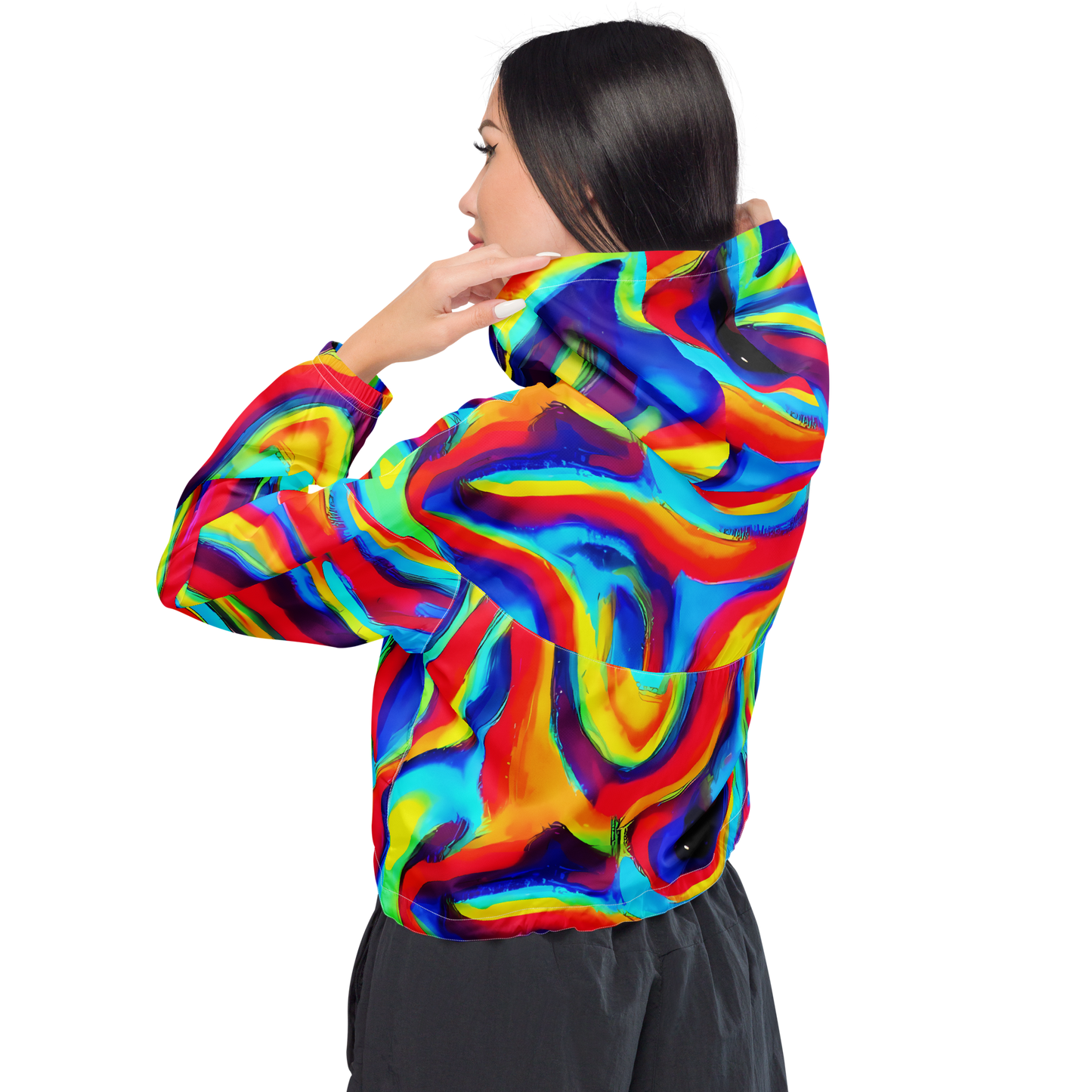 Women's Cropped Windbreaker - Stael Swirls