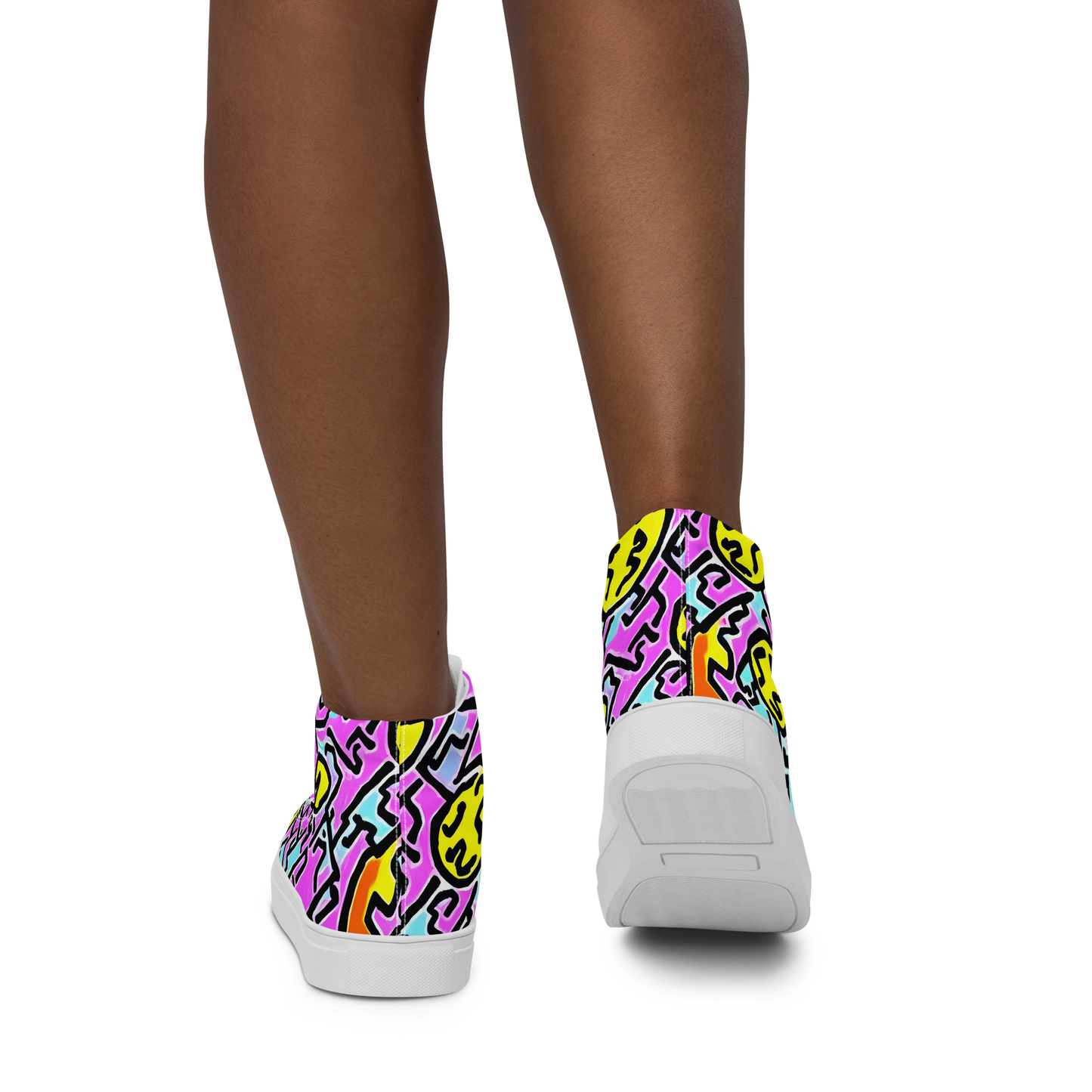 Women's High Top Canvas Shoes - Punk Doodles